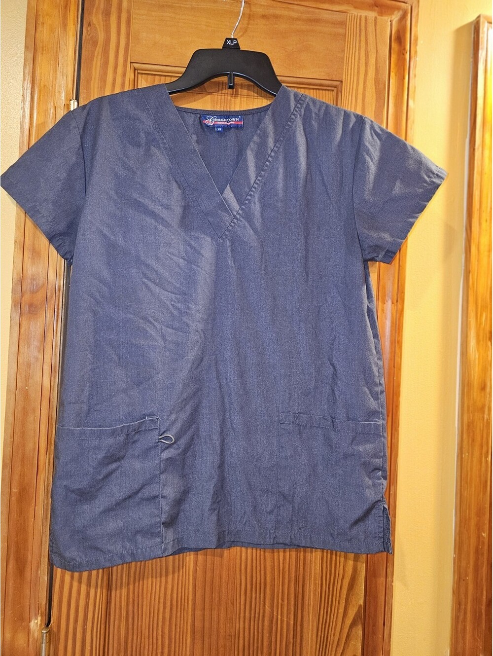 Womens Greentown Scrub Top Dark Grey Size Xs